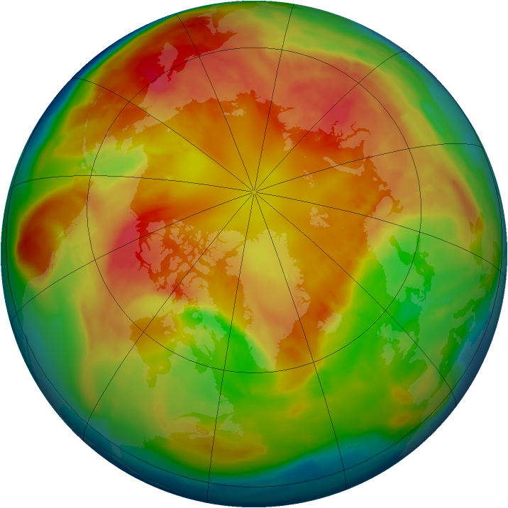 Arctic ozone map for 05 March 2013